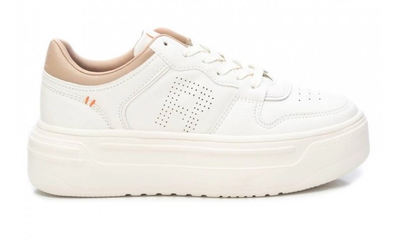 Refresh λευκό-μπεζ δίσολο sneaker με κορδόνια 171328 Sneakers